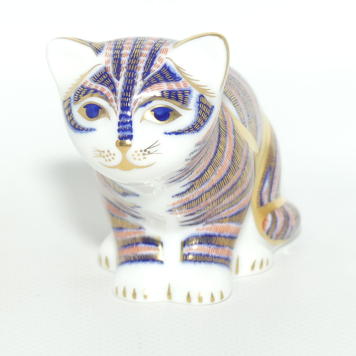 Royal Crown Derby paperweight | Sitting Kitten | signed Hugh Gibson | boxed