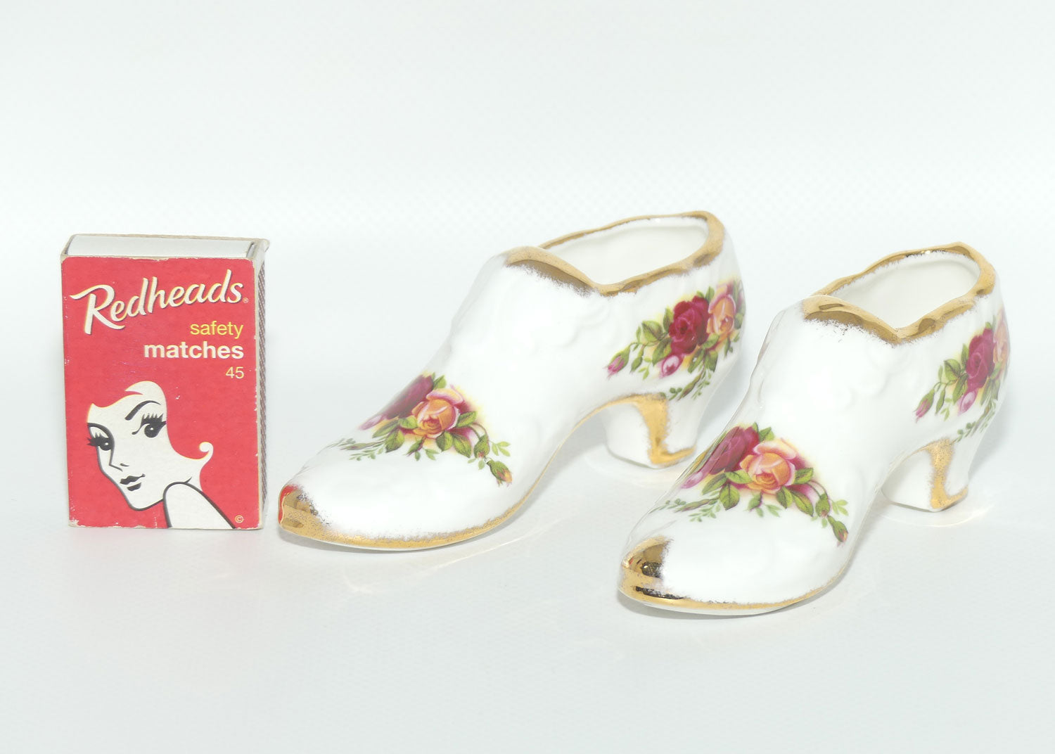 Royal Albert Bone China England Old Country Roses  Pair of Slippers | early stamp