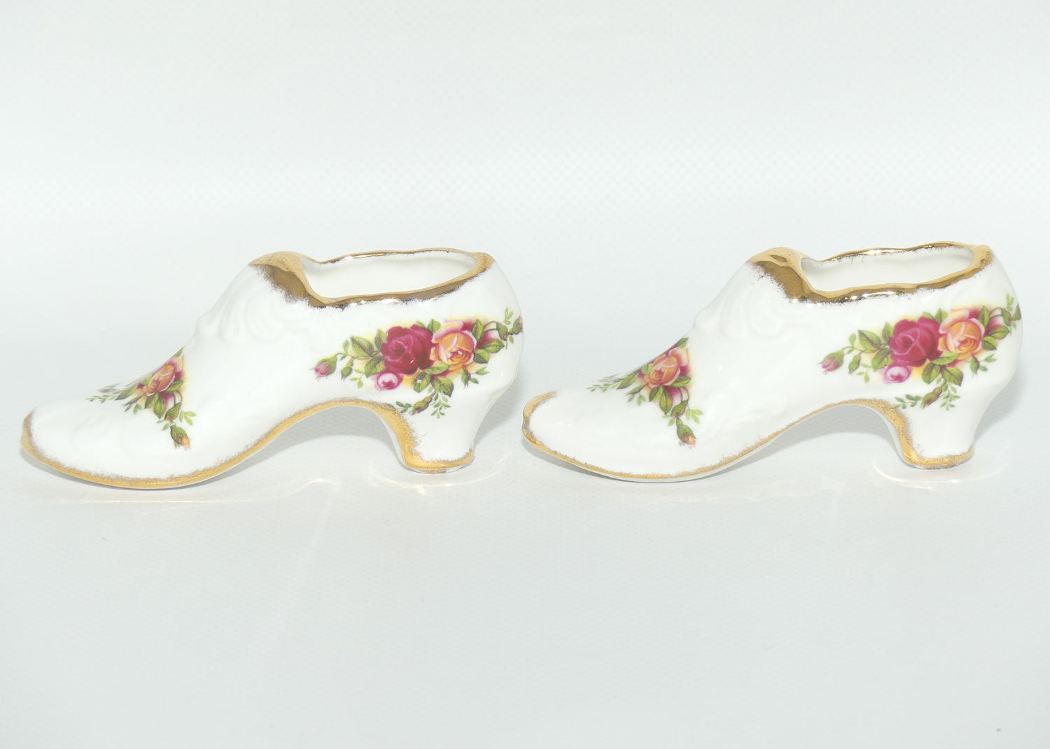 Royal Albert Bone China England Old Country Roses  Pair of Slippers | early stamp