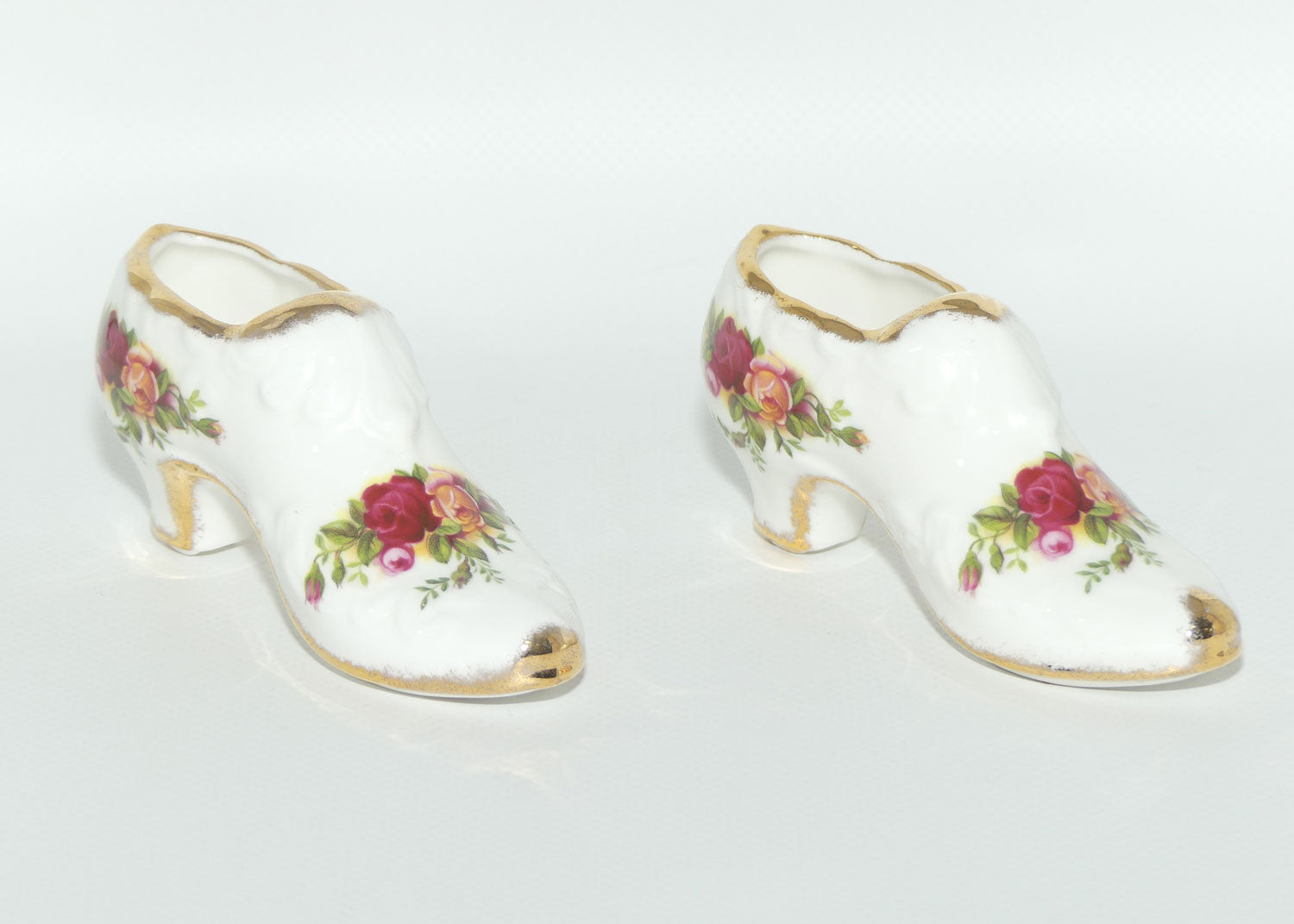 Royal Albert Bone China England Old Country Roses  Pair of Slippers | early stamp