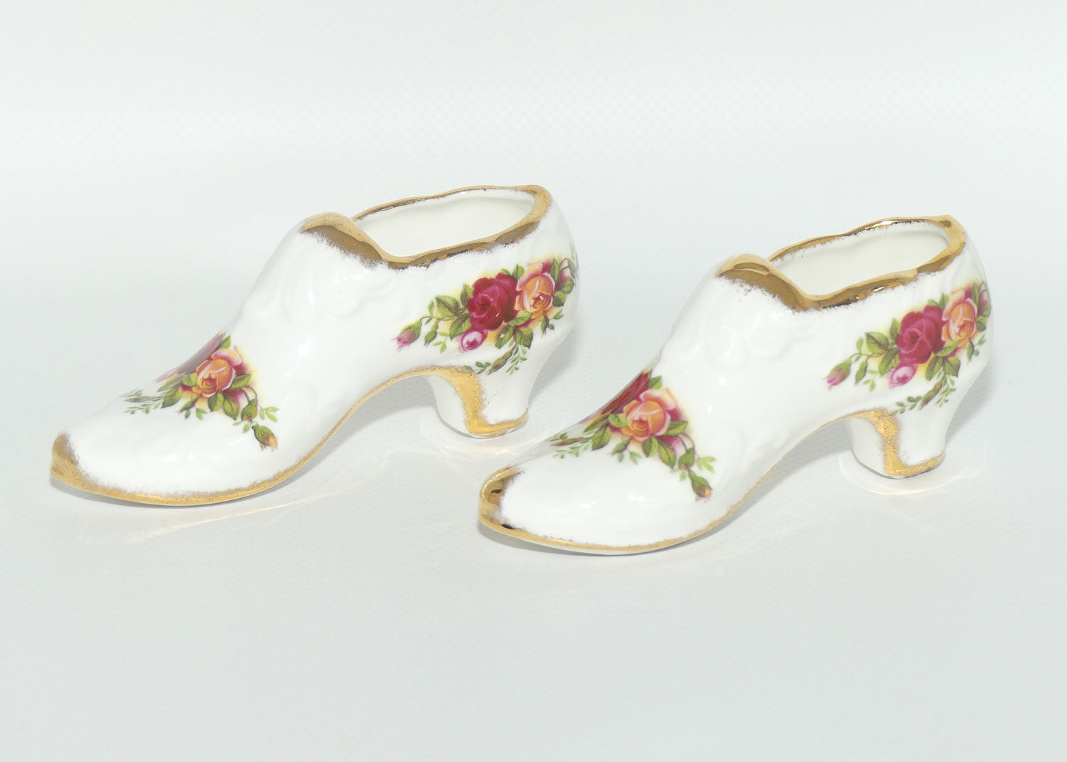 Royal Albert Bone China England Old Country Roses  Pair of Slippers | early stamp