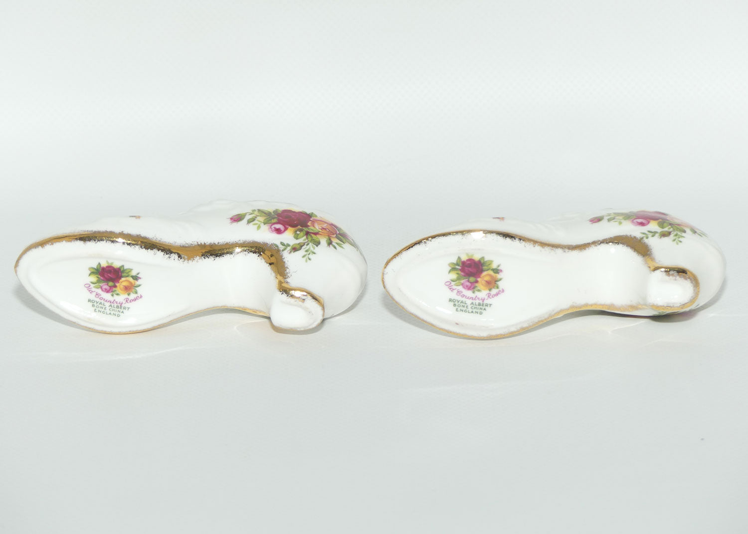 Royal Albert Bone China England Old Country Roses  Pair of Slippers | early stamp