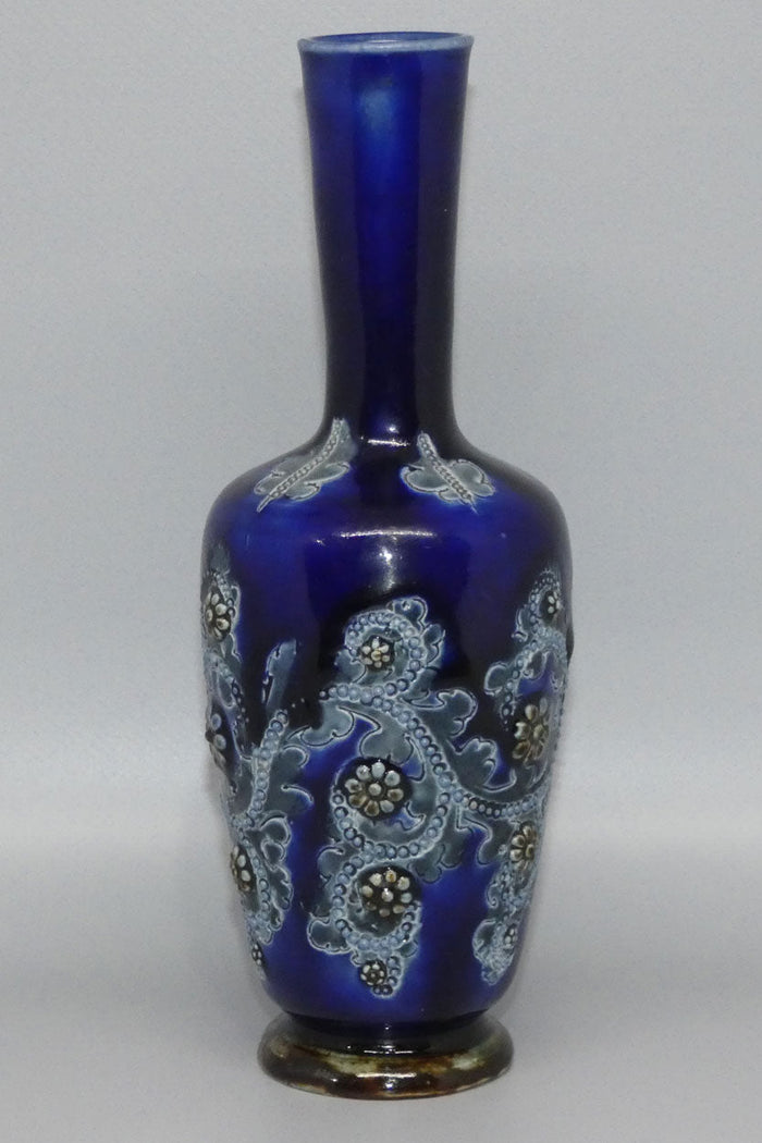 Doulton Lambeth George Tinworth stoneware Blue Glaze vase c.1879