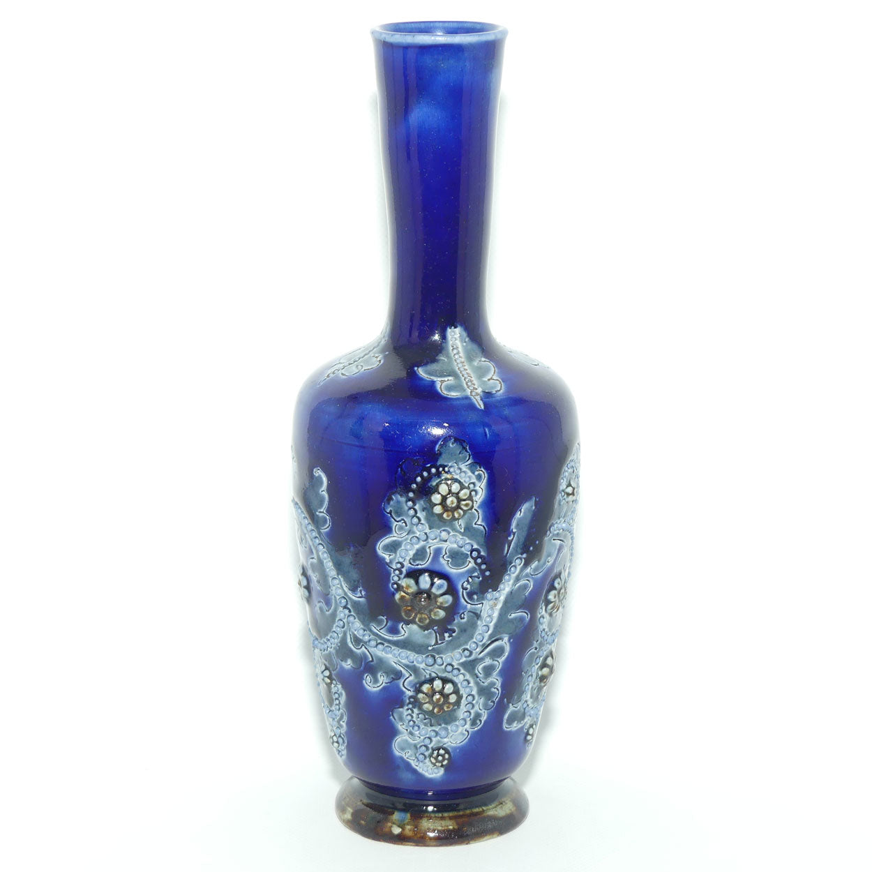 Doulton Lambeth George Tinworth stoneware Blue Glaze vase c.1879