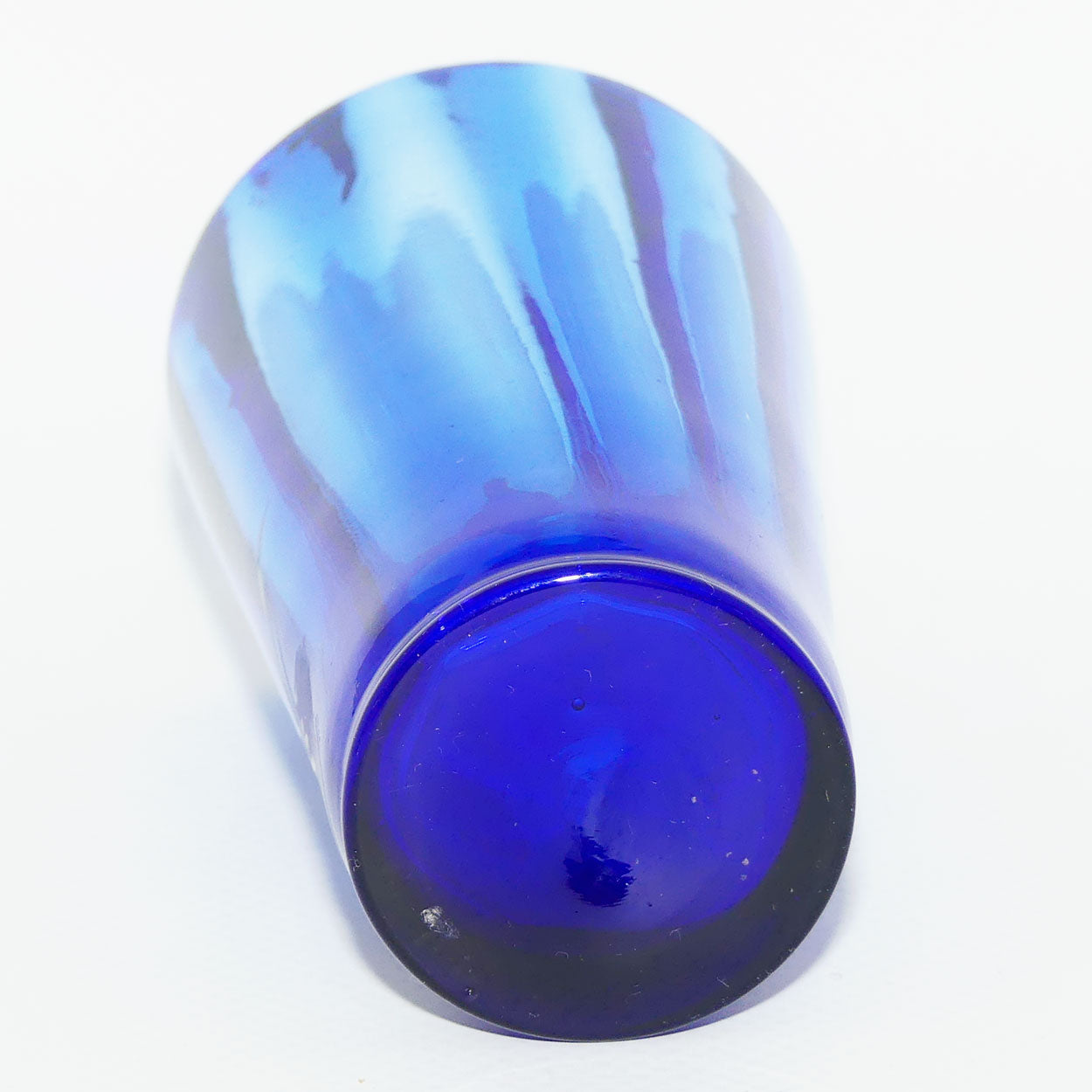 Victorian Cobalt Blue Mary Gregory handled tumbler | #1 | Boy with Flower