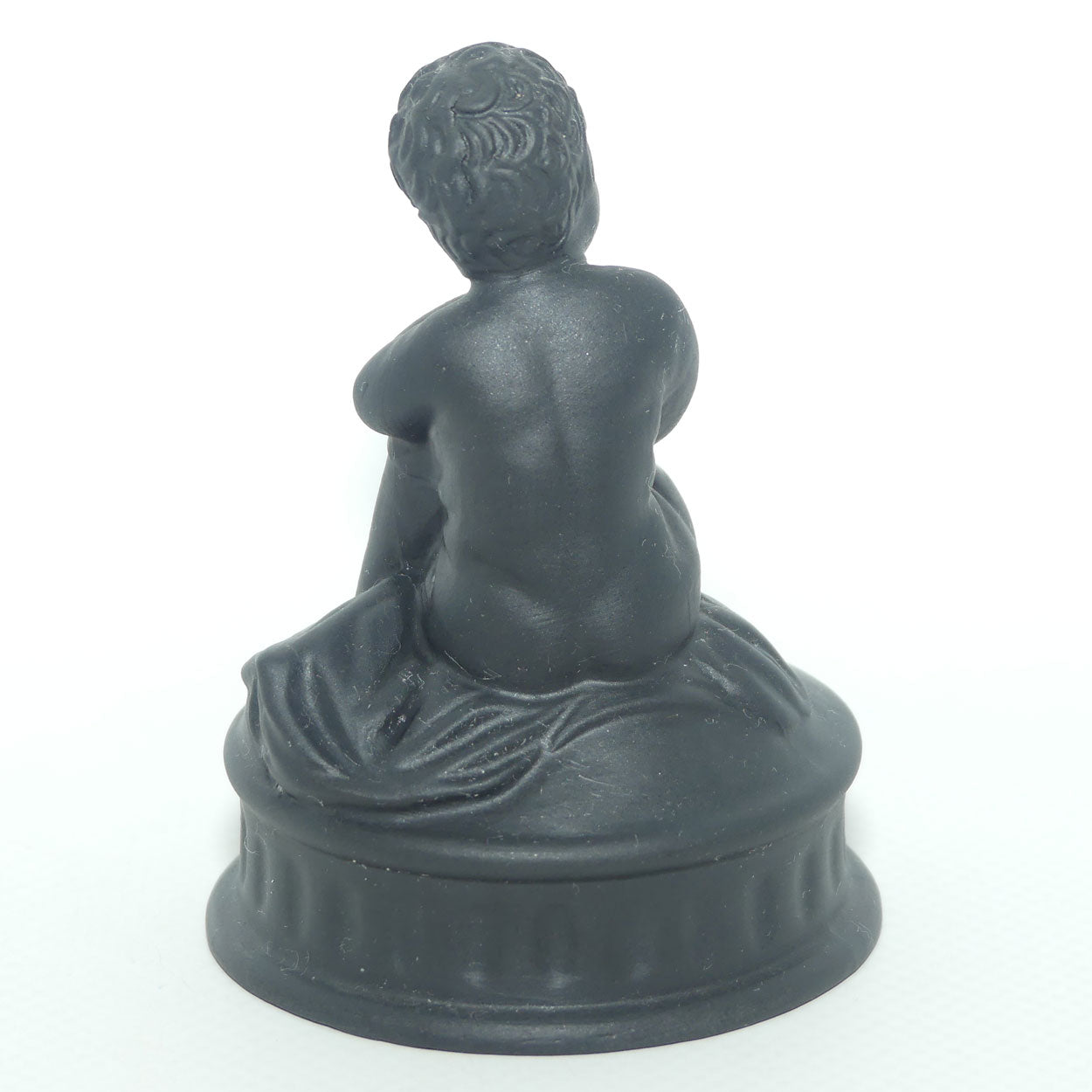 Wedgwood Basalt small figure | Cupid seated Resting against Quiver | Bow beside