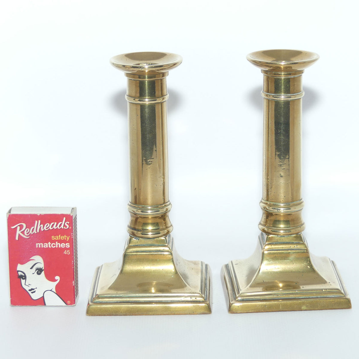 Edwardian Brass Candle Sticks | small size