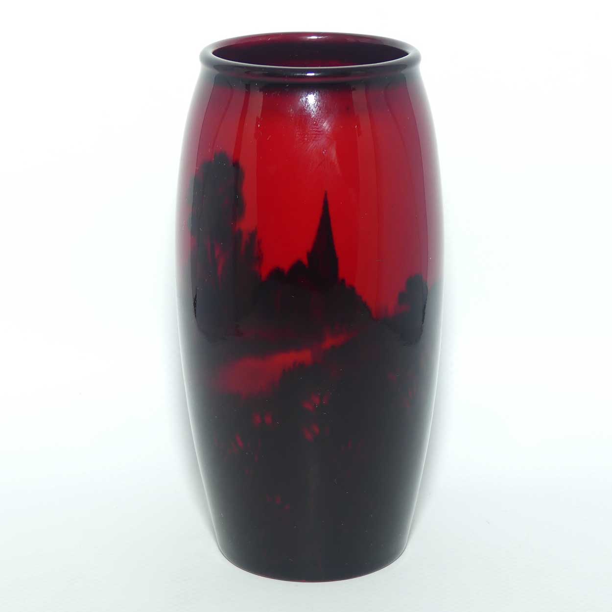 Royal Doulton Flambe small cylindrical Churches vase