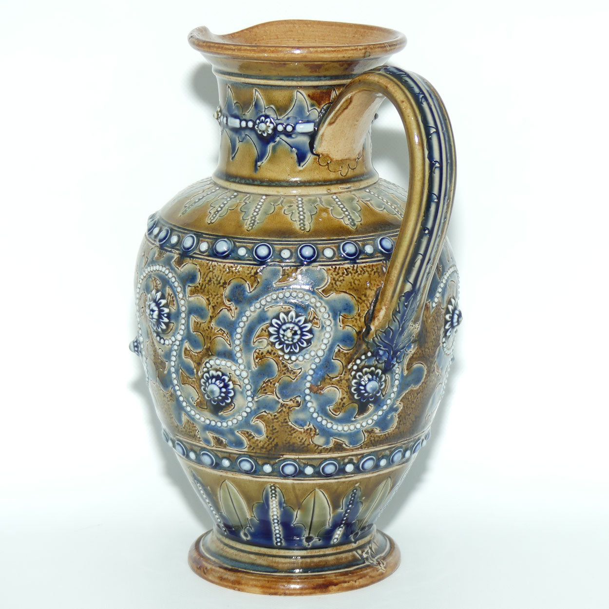 Doulton Lambeth George Tinworth foliate decoration jug