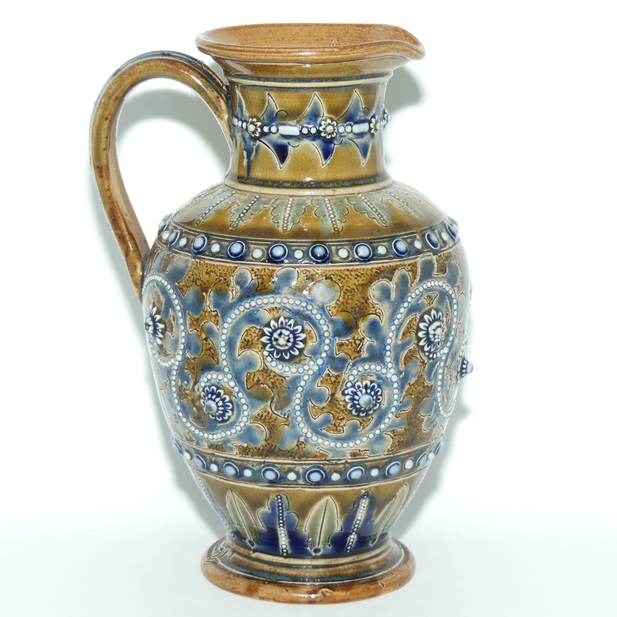Doulton Lambeth George Tinworth foliate decoration jug