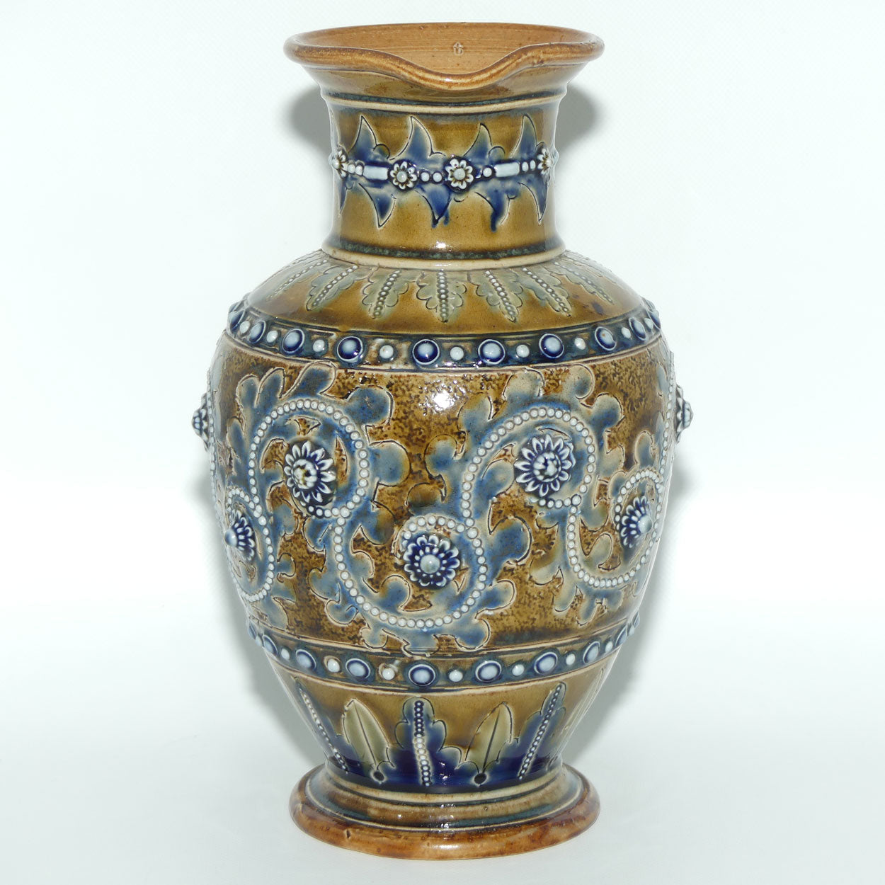 Doulton Lambeth George Tinworth foliate decoration jug