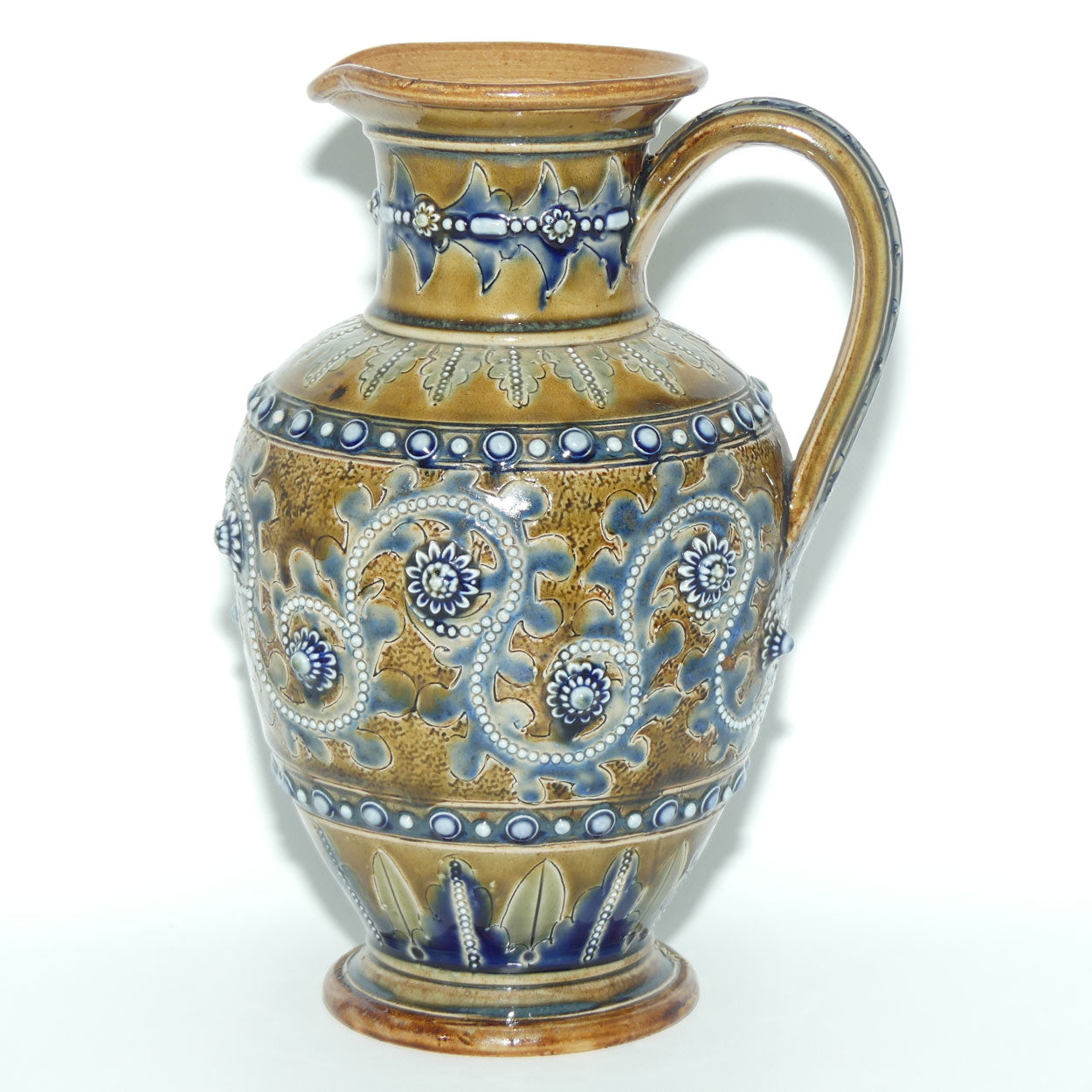 Doulton Lambeth George Tinworth foliate decoration jug