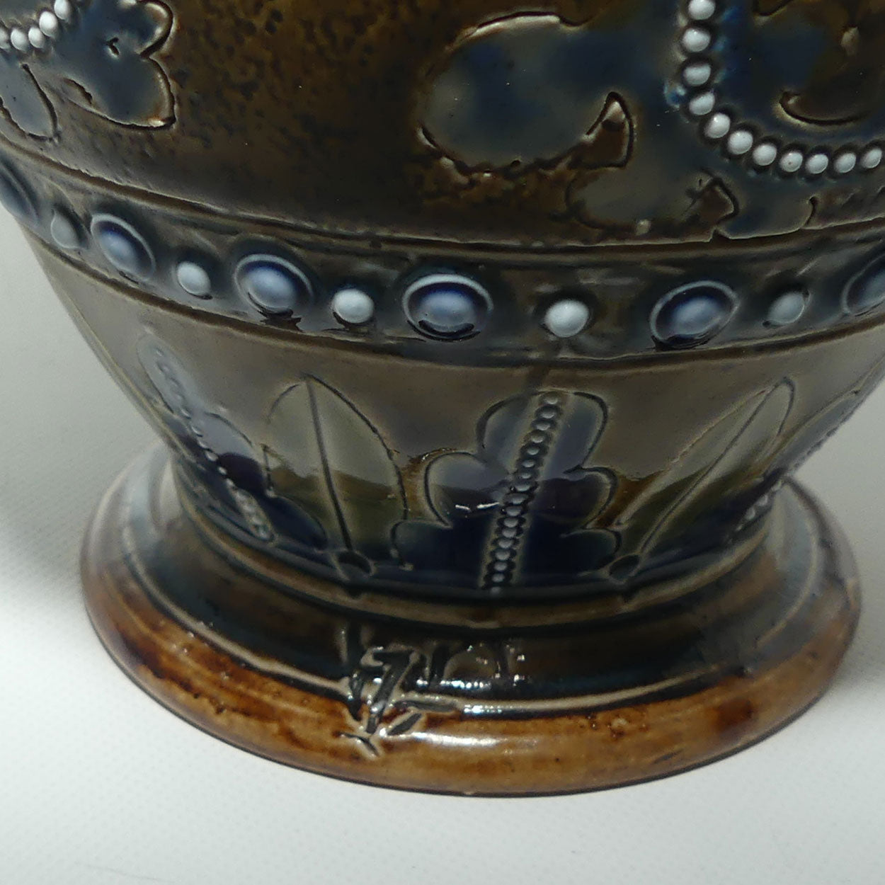 Doulton Lambeth George Tinworth foliate decoration jug