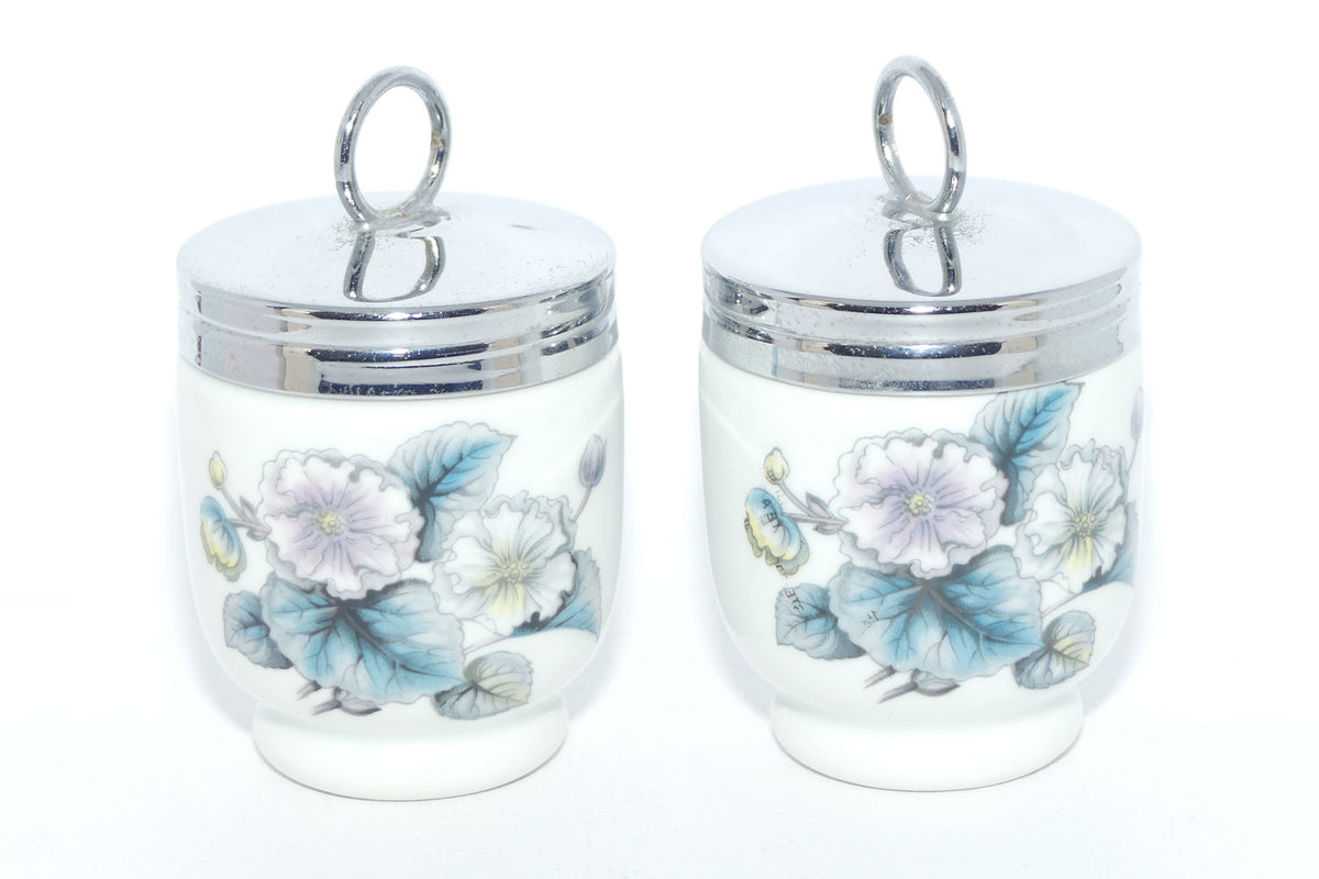 Royal Worcester Floral decorated pair of egg coddlers | Boxed