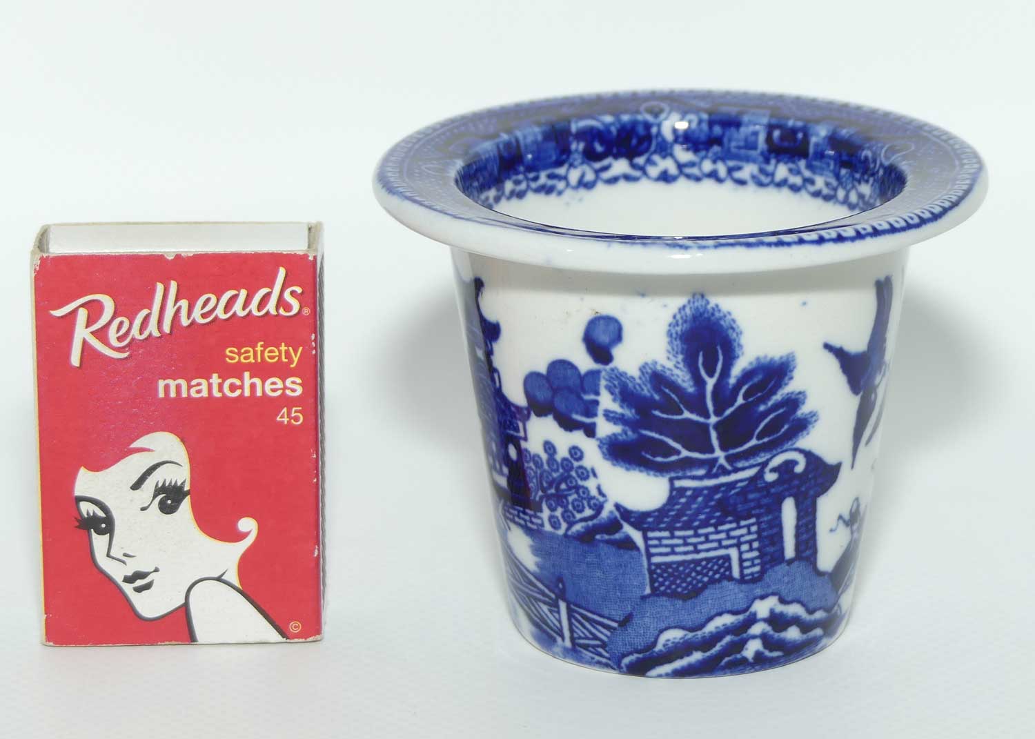 Doulton Burslem England Flow Blue Willow meat pot