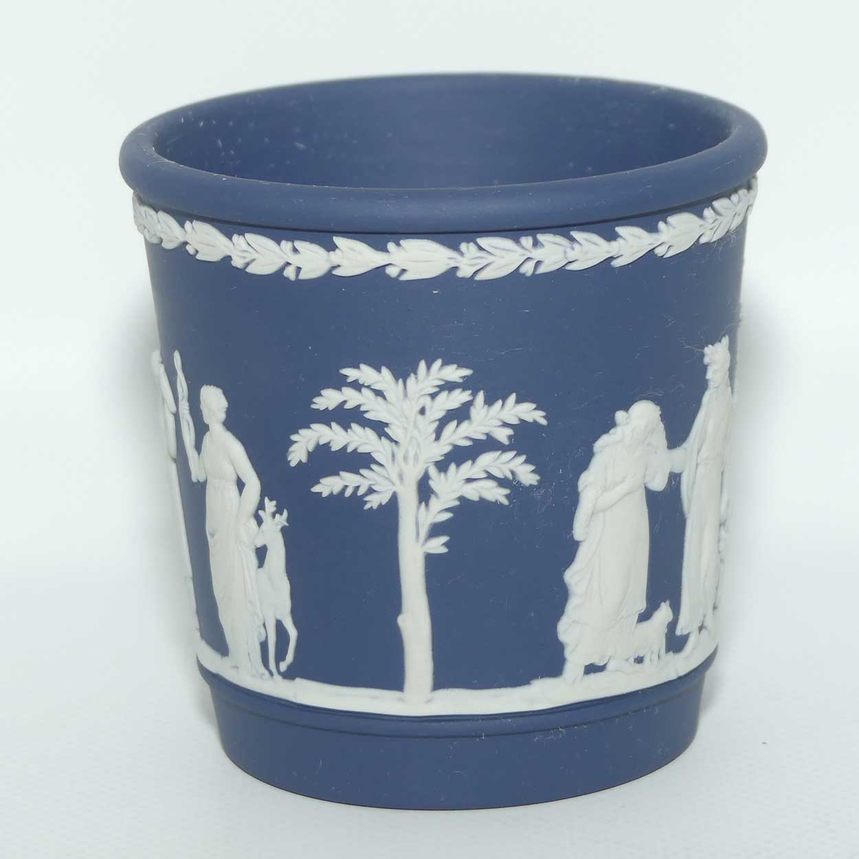 Wedgwood Jasper | White on Dark Blue miniature planter