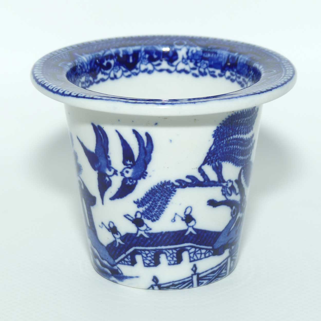 Doulton Burslem England Flow Blue Willow meat pot