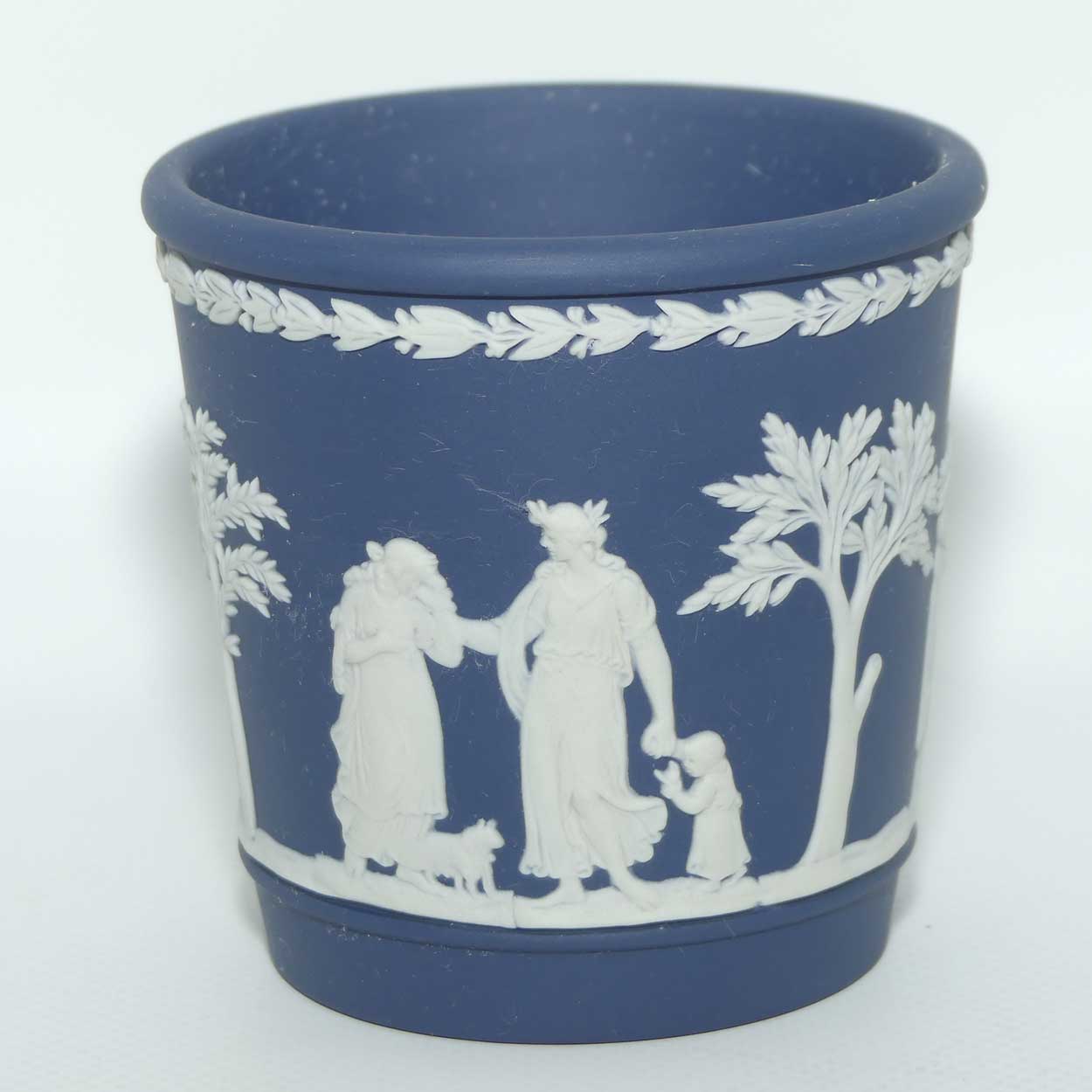 Wedgwood Jasper | White on Dark Blue miniature planter
