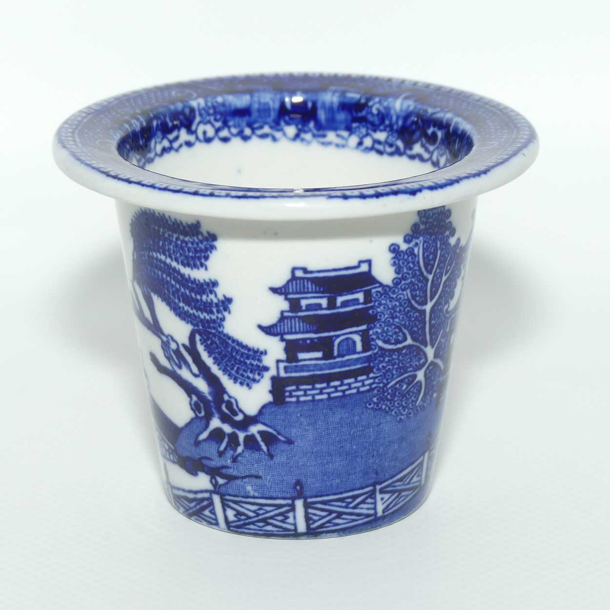 Doulton Burslem England Flow Blue Willow meat pot