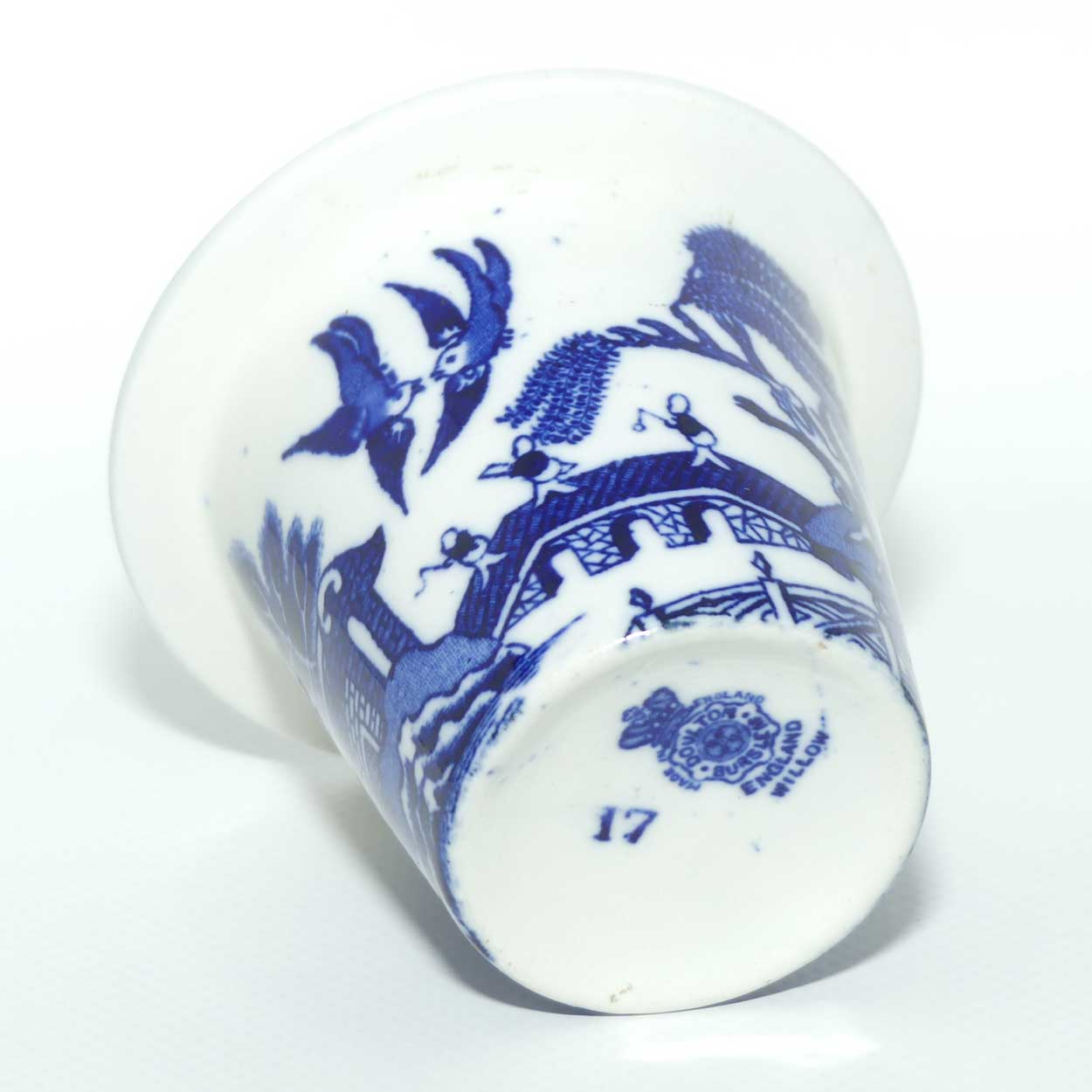 Doulton Burslem England Flow Blue Willow meat pot