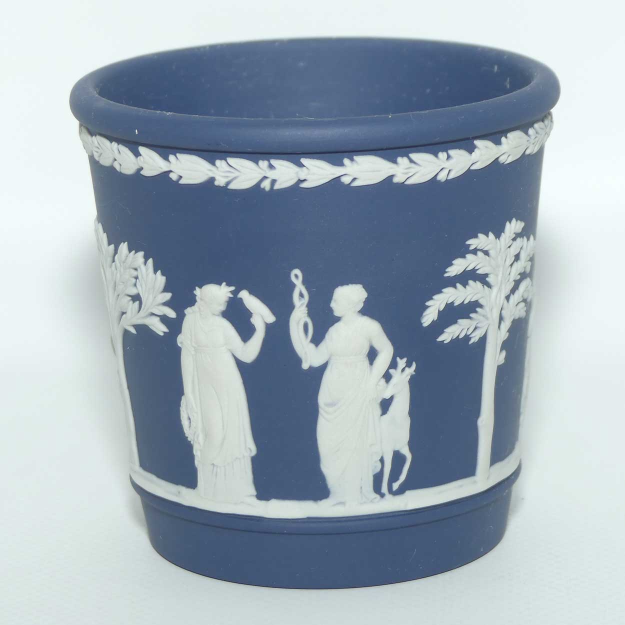 Wedgwood Jasper | White on Dark Blue miniature planter