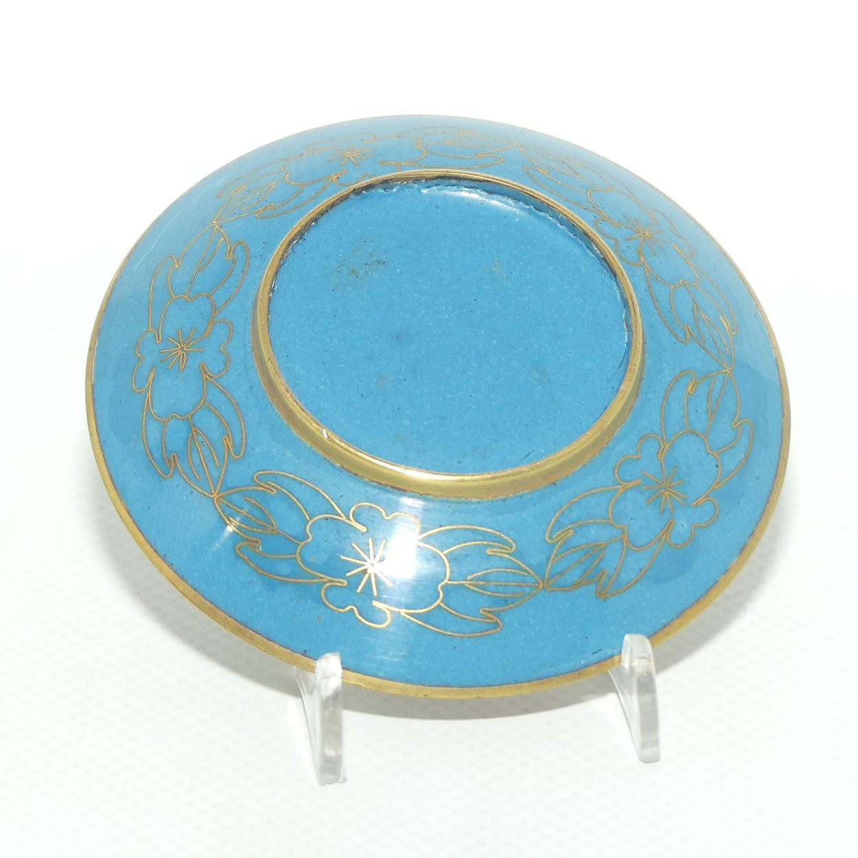 Cloisonne Pin Dish | Red Ground | Floral motif | 8cm diam