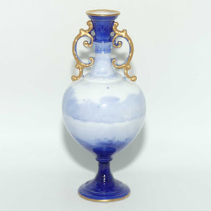 Royal Doulton Blue Childrens fine bone china fancy handles bulbous vase | Girl with Basket