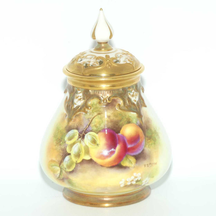 Royal Worcester hand painted fruit potpourri | 291 Shape | T Smith