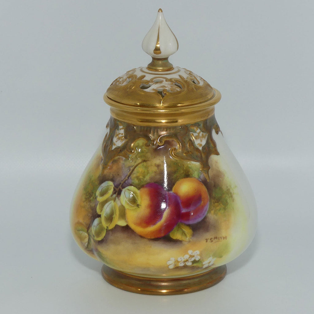 Royal Worcester hand painted fruit potpourri | 291 Shape | T Smith