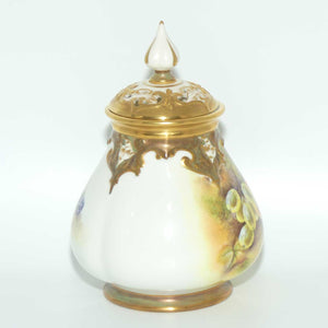 Royal Worcester hand painted fruit potpourri | 291 Shape | T Smith