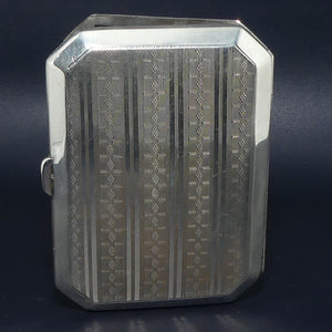 Monogrammed Sterling Silver Engine Turned cigarette case | Birmingham 1925