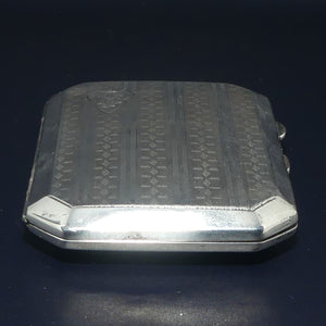 Monogrammed Sterling Silver Engine Turned cigarette case | Birmingham 1925