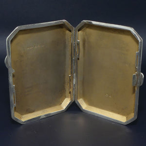 Monogrammed Sterling Silver Engine Turned cigarette case | Birmingham 1925