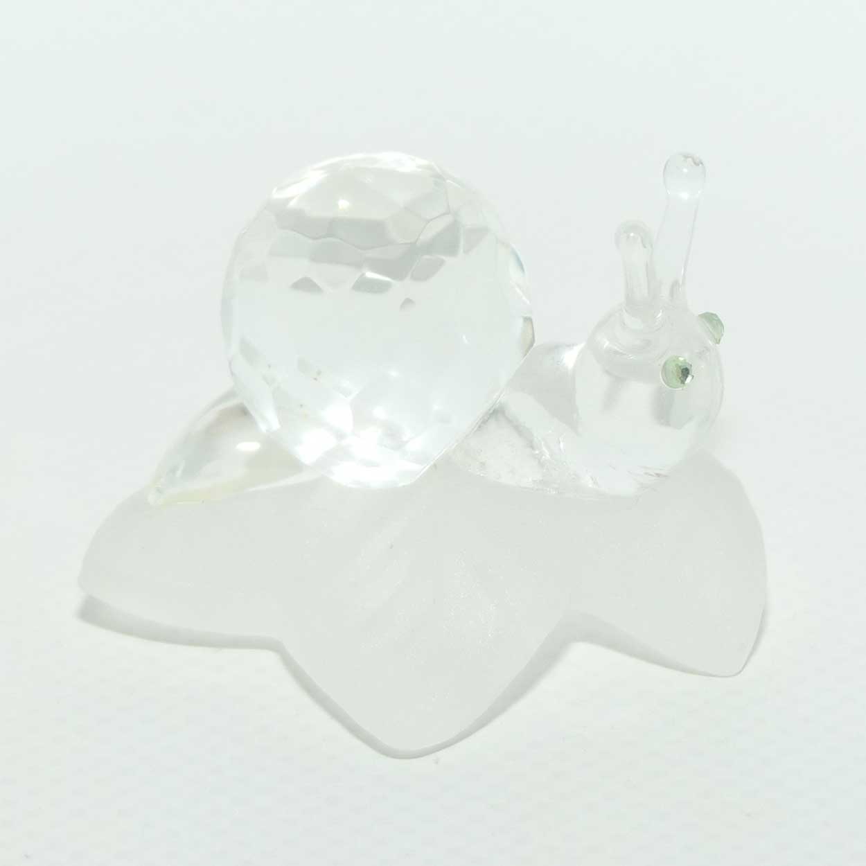 Small Crystal Snail on Frosted Crystal Leaf