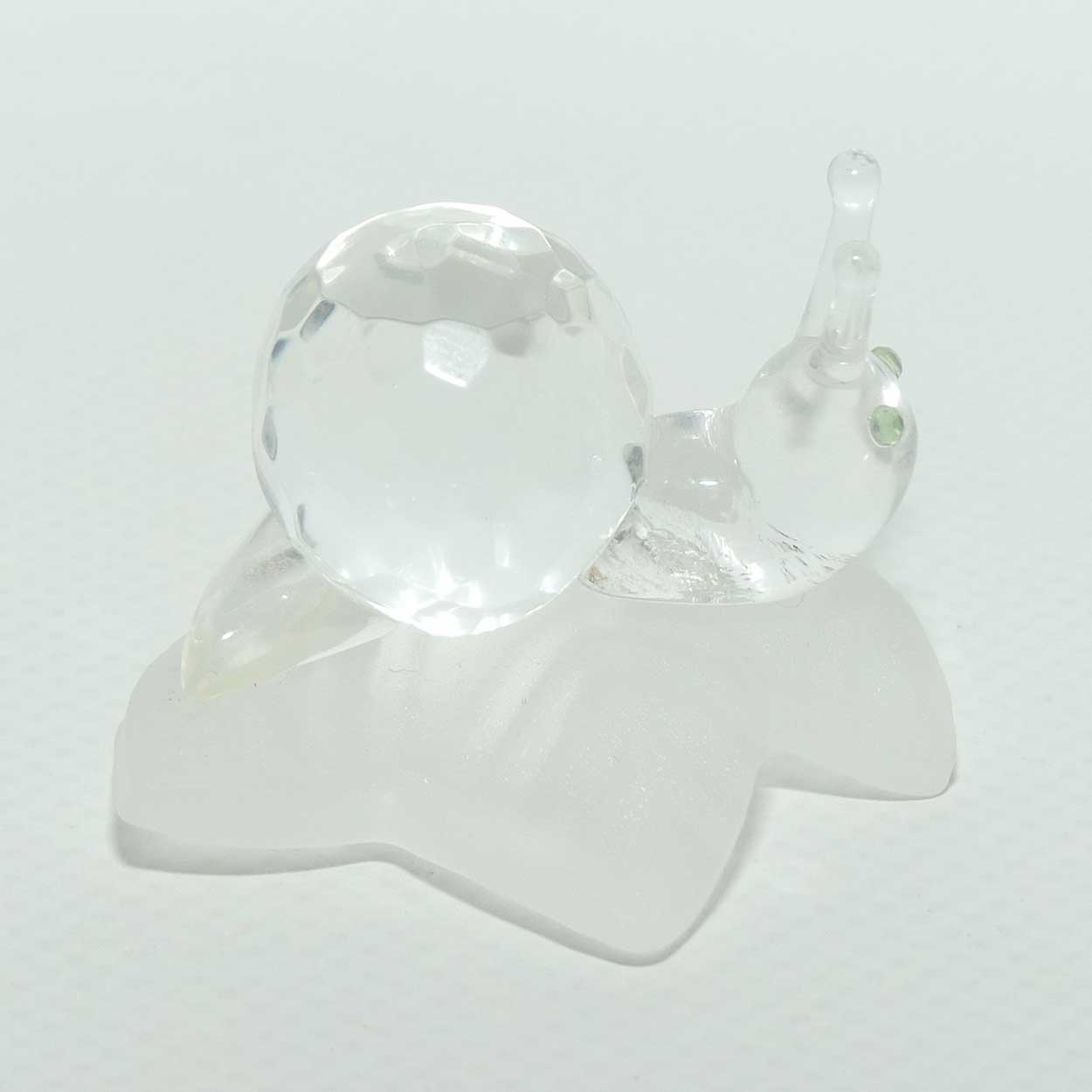 Small Crystal Snail on Frosted Crystal Leaf