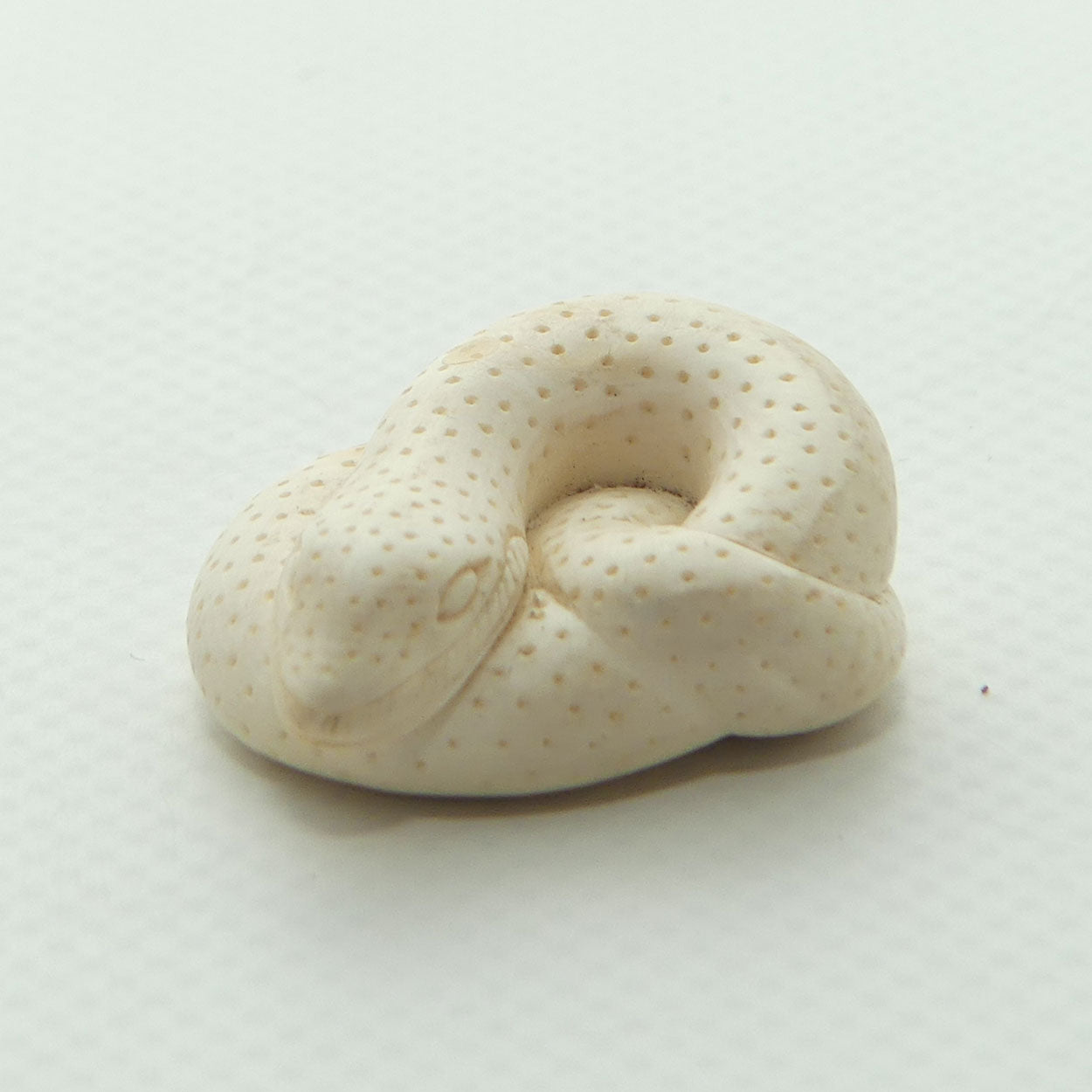 Japanese Carved Ivory miniature Okimono | Snake Curled