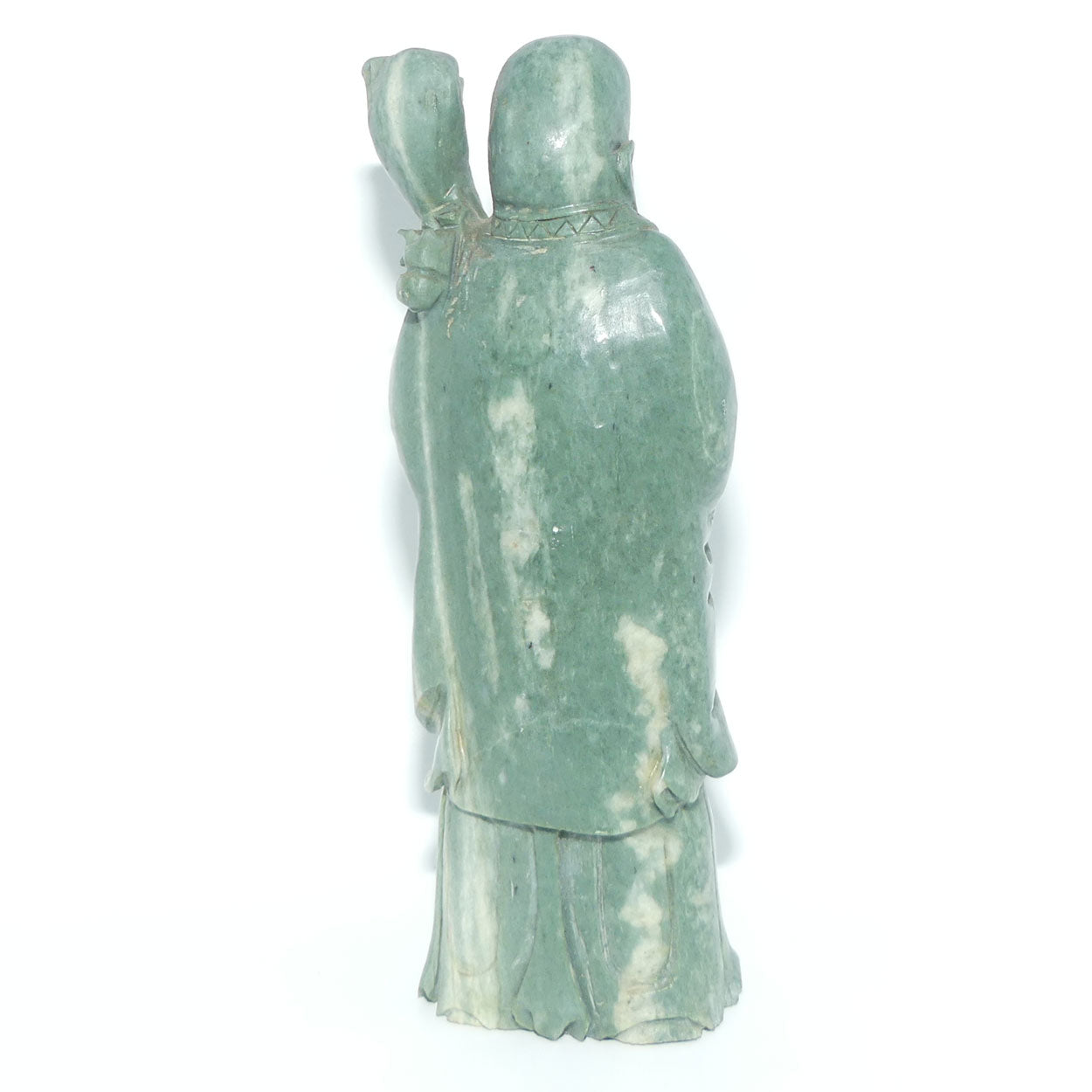 Early 20th Century Chinese Green Soapstone Figure of Shouxing | Shou Hsing