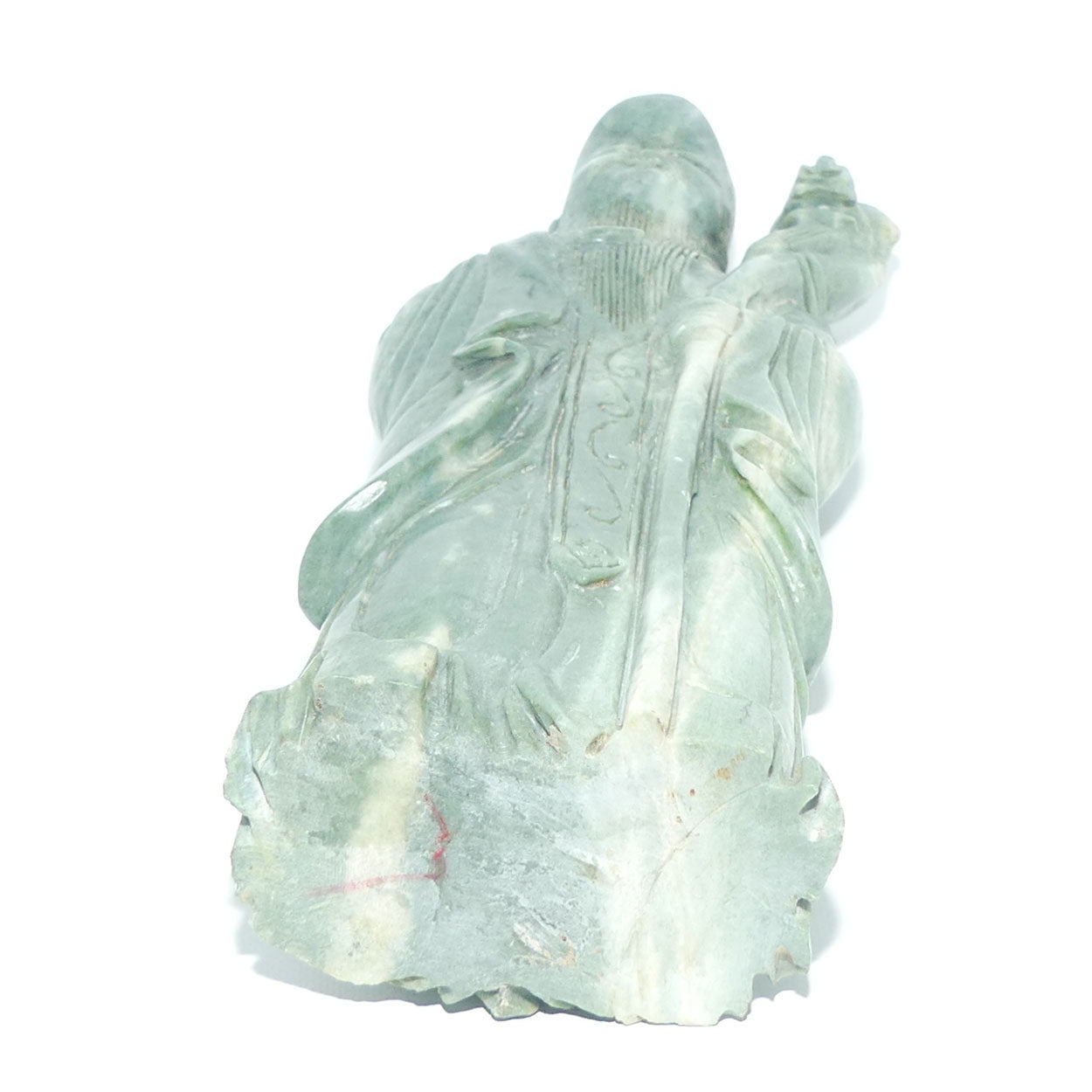 Early 20th Century Chinese Green Soapstone Figure of Shouxing | Shou Hsing