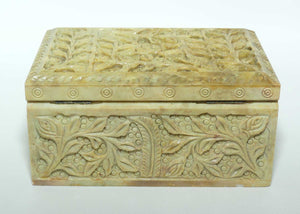 Carved Soapstone Trinket box | Floral Decoration