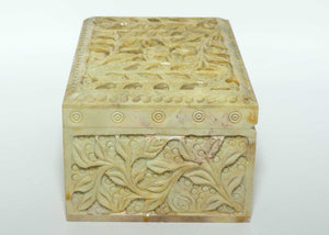 Carved Soapstone Trinket box | Floral Decoration