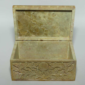 Carved Soapstone Trinket box | Floral Decoration