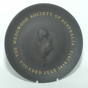 Wedgwood Basalt | The Wedgwood Society of Australia Founded July 14th 1973 plate | 20.5cms | + Box