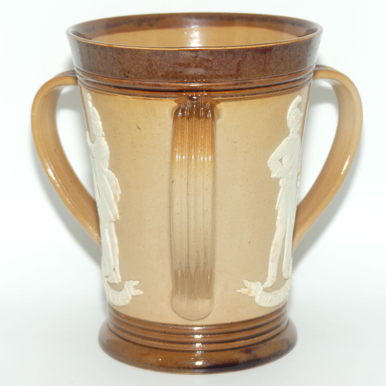 Doulton Lambeth stoneware tyg depicting soldiers