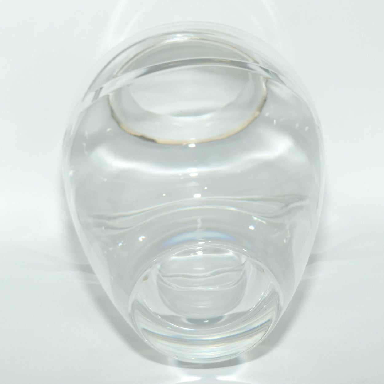 Carrs of Sheffield Large and Heavy English Crystal vase with Infiniti design | Sterling Silver Rim | Sheffield 2006