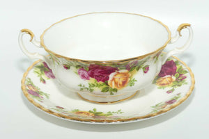 Royal Albert Bone China Old Country handled coupe and underplate | © 1962 Royal Albert Ltd backstamp | Asian