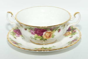 Royal Albert Bone China Old Country handled coupe and underplate | © 1962 Royal Albert Ltd backstamp | Asian