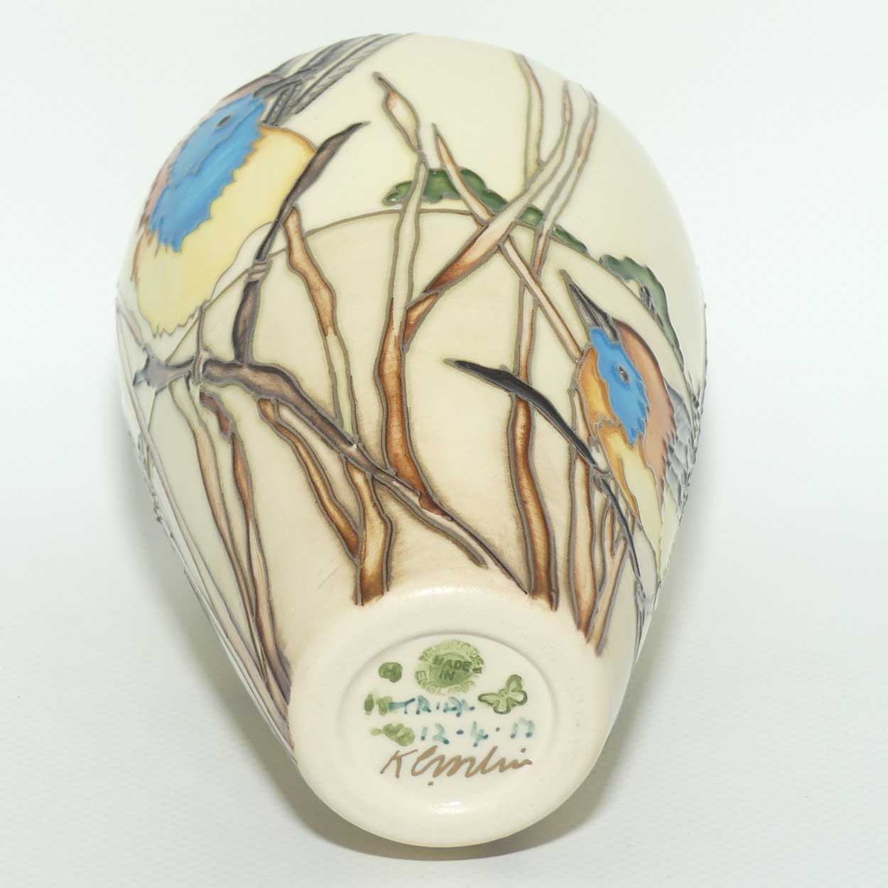 Moorcroft Southern Emu Wrens 72/6 vase | Trial B |dated 12.4.17