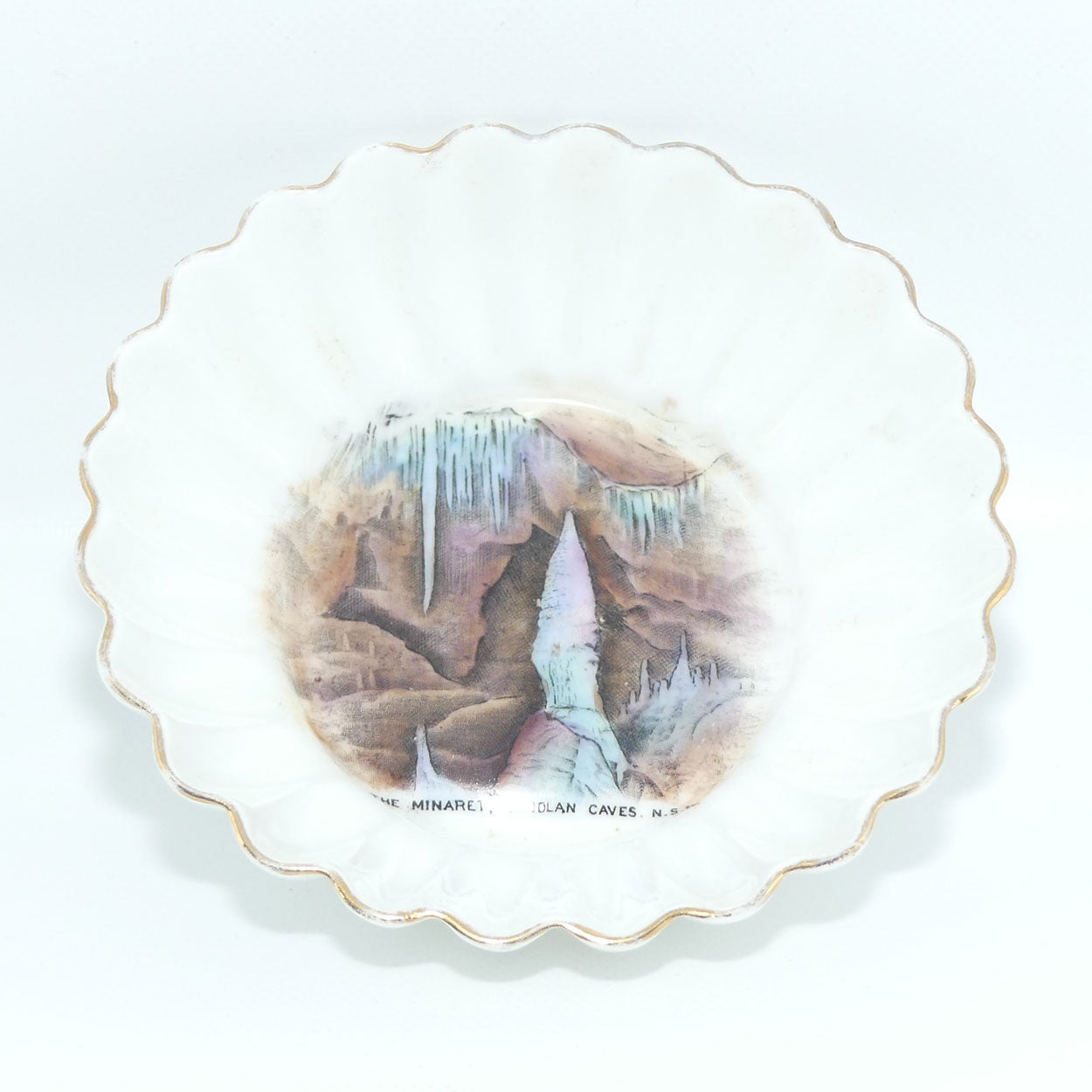 Shelley Souvenir fluted rim pin dish | The Minaret Jenolan Caves NSW