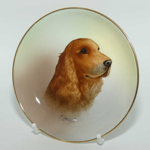 Minton England hand painted dish depicting Cocker Spaniel signed P Gosling