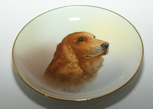 Minton England hand painted dish depicting Cocker Spaniel signed P Gosling